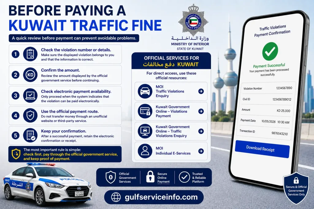 Before Paying a Kuwait Traffic Fine – Check Violation, Amount and Online Payment Eligibility