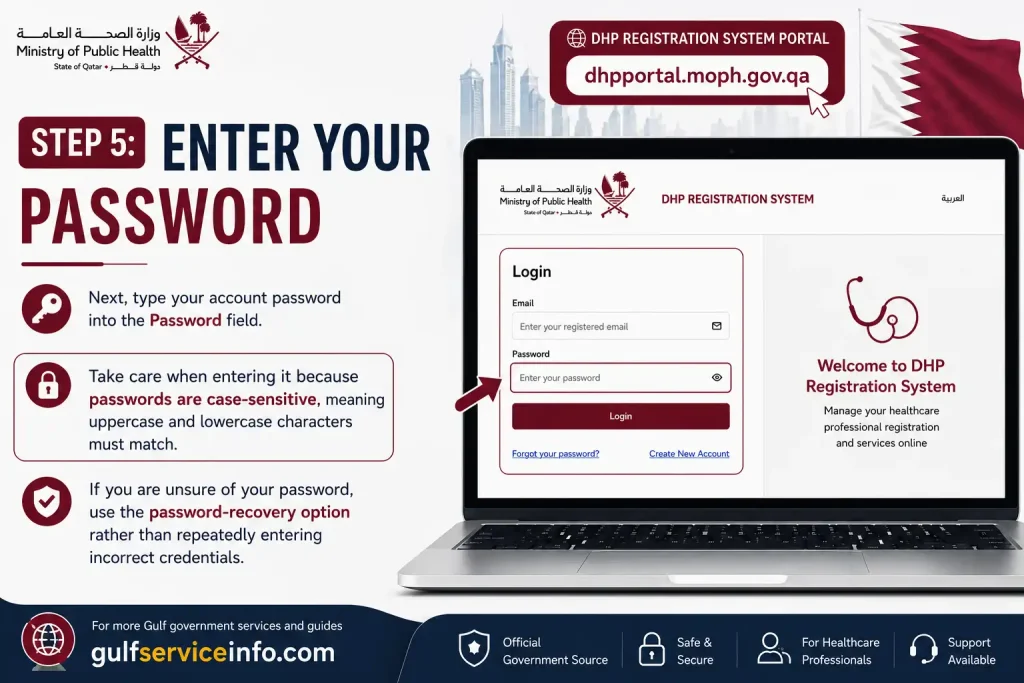 Enter your password to access your DHP account