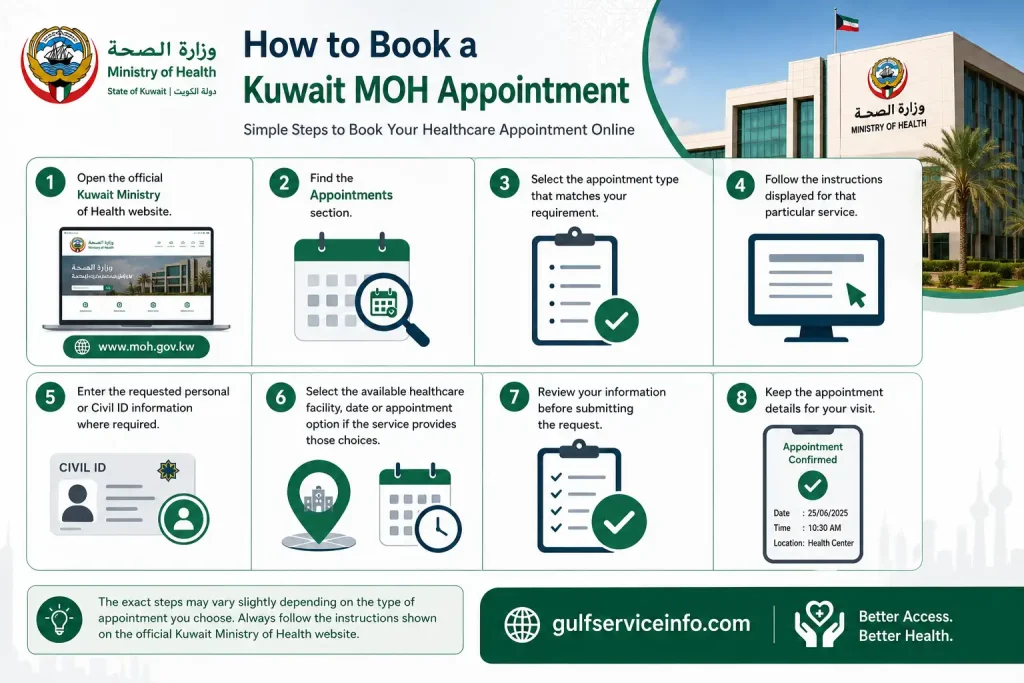 Kuwait Ministry of Health appointment booking online