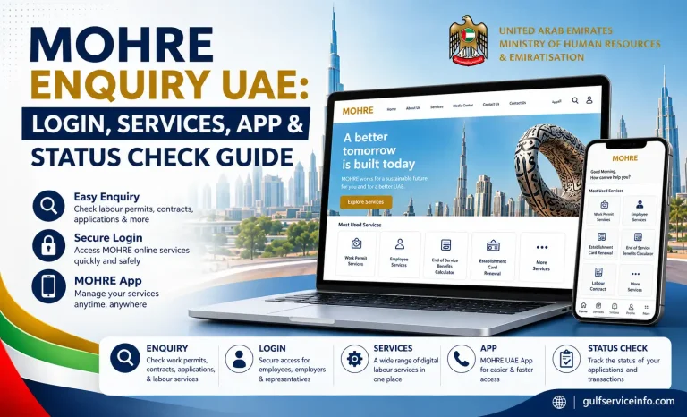 MOHRE Enquiry UAE guide for login, online services, mobile app, and application status check