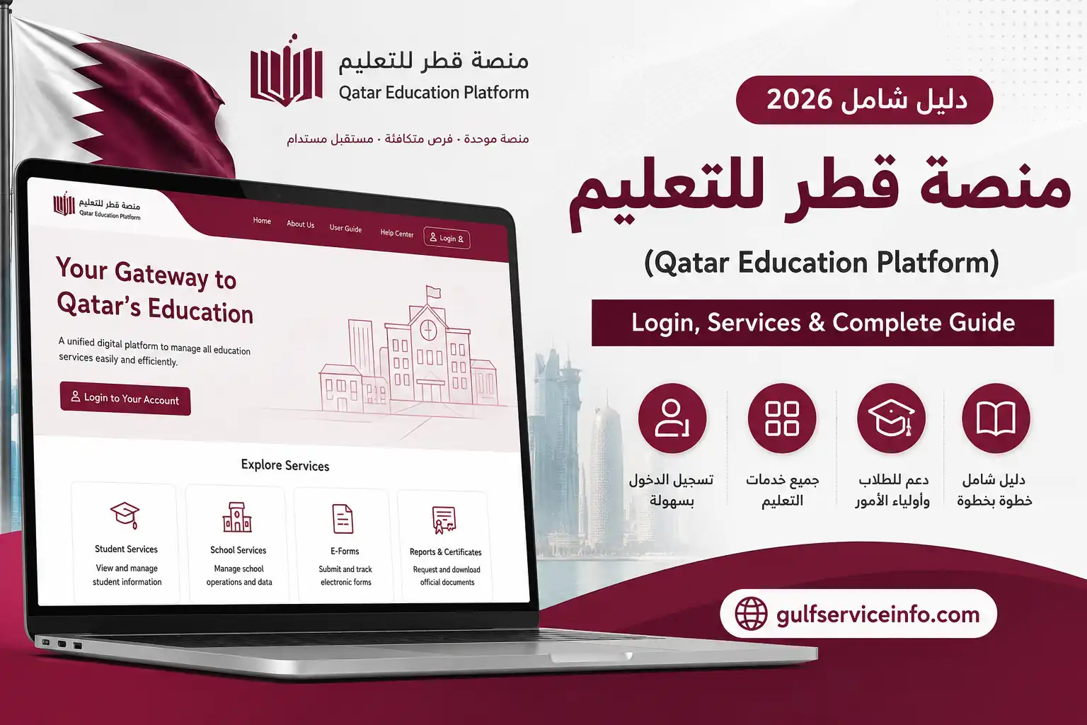 منصة قطر للتعليم Qatar Education Platform login, services and complete guide 2026