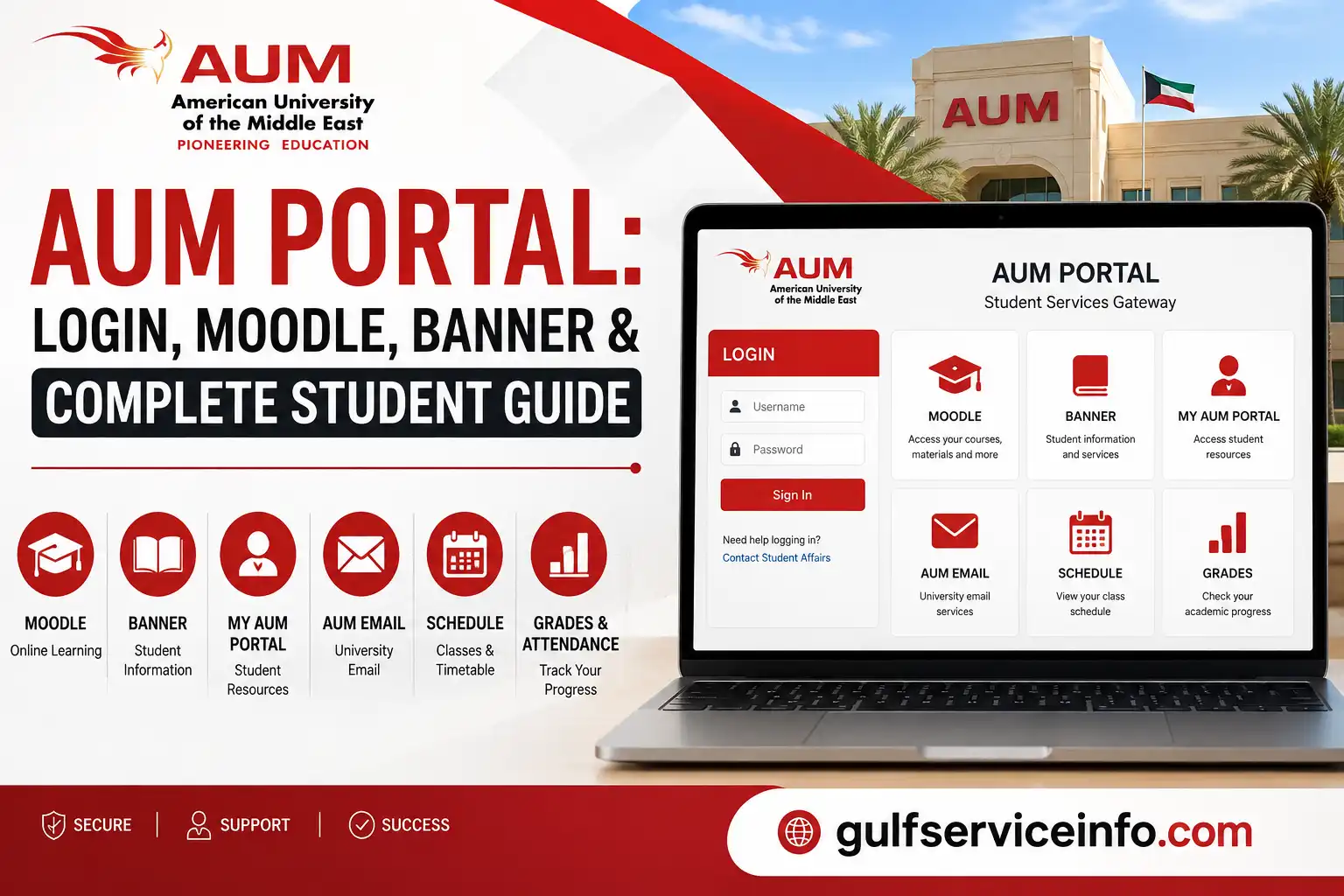 AUM Portal login, Moodle, Banner and student services guide