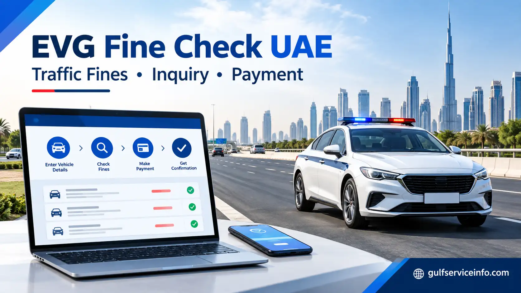 EVG Fine Check UAE for checking traffic fines, making online payments, and managing vehicle violations.