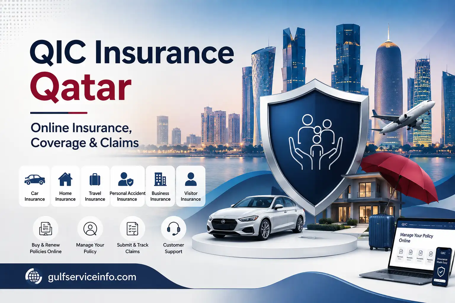 QIC Insurance Qatar online services, insurance coverage, renewal and claims
