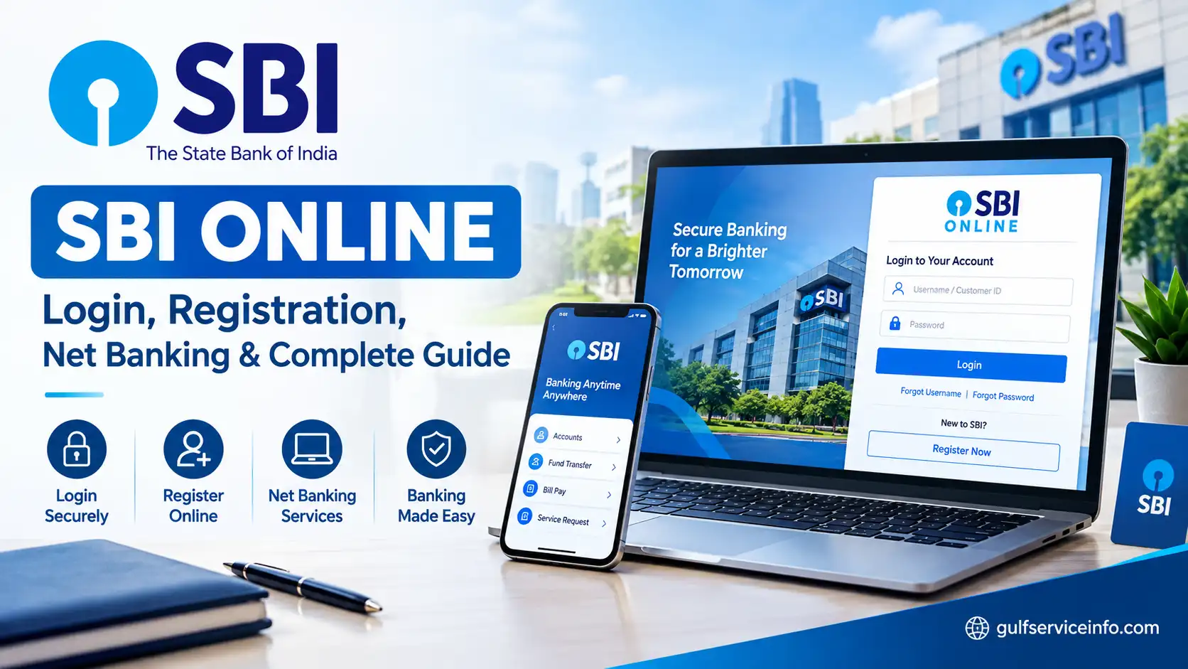 SBI Online login, registration and net banking services guide