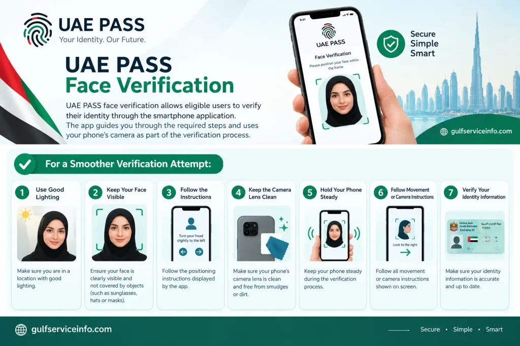 UAE PASS face verification using the smartphone app for identity verification